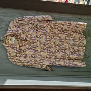 Men's Vintage Small Short Sleeve Pastel Print Shirt